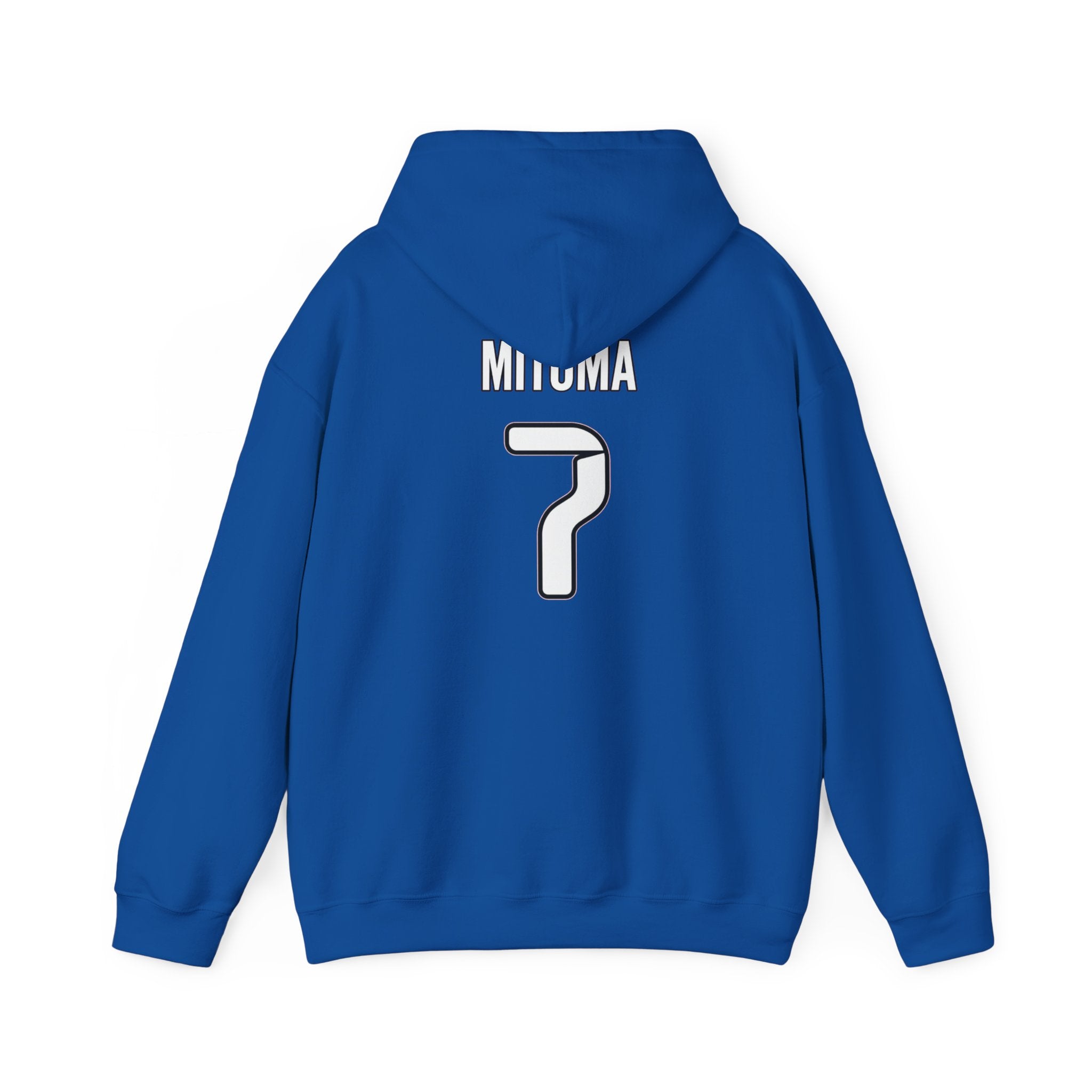 Japan Soccer Jersey Hoodie — Custom 'Minoma 7' Back Number with Crest Chest