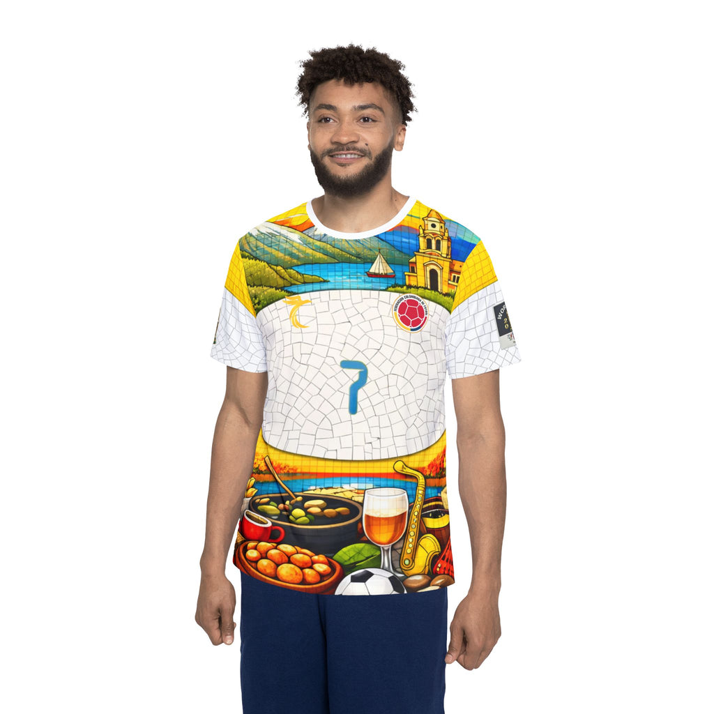 Mosaic Soccer Festival Jersey — Colorful Mediterranean Game Day Tee