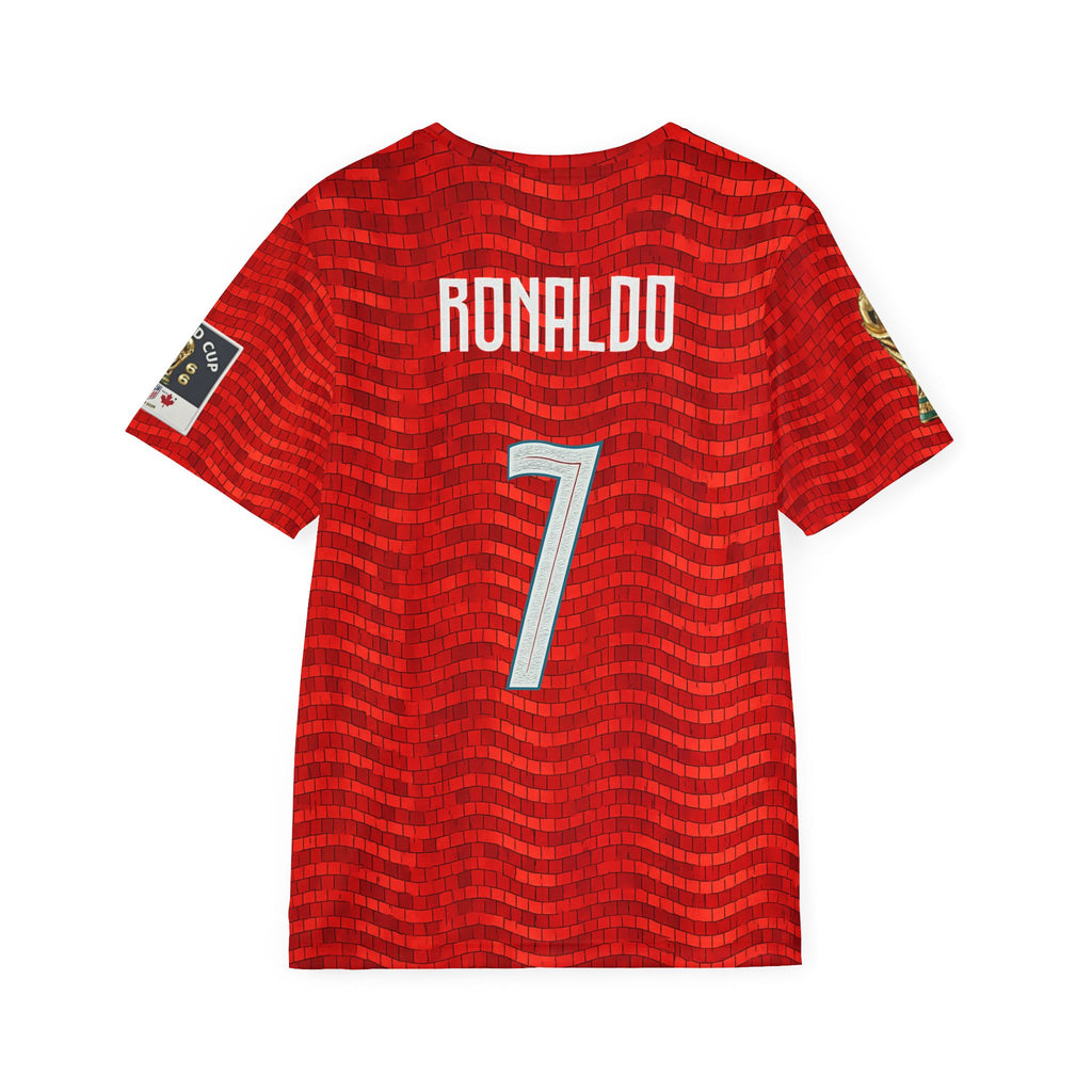 Red Soccer Jersey with Number 7 and Name on Back