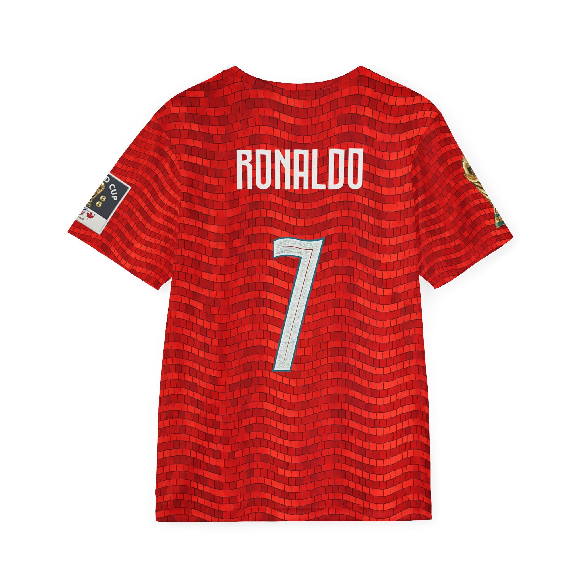 Red Soccer Jersey with Number 7 and Name on Back