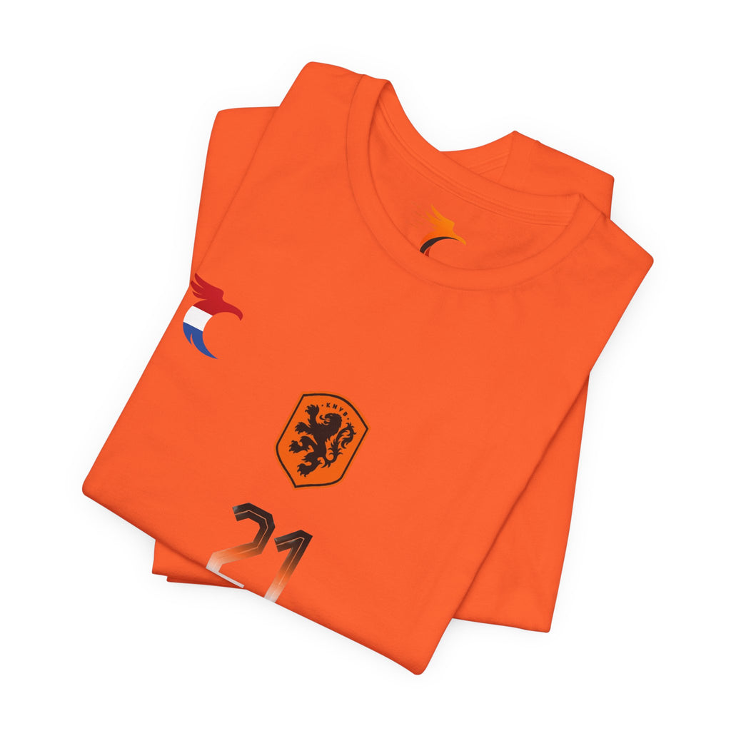 Frankie De Jong#21 Netherlands Soccer Jersey Tee — World Cup Fan Shirt