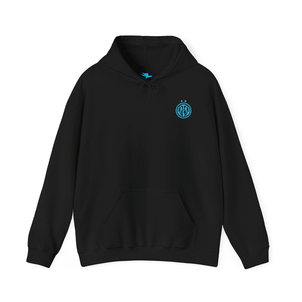 Hoodie — Minimal Club Crest Hoodie with '10' Back Number (Teal)