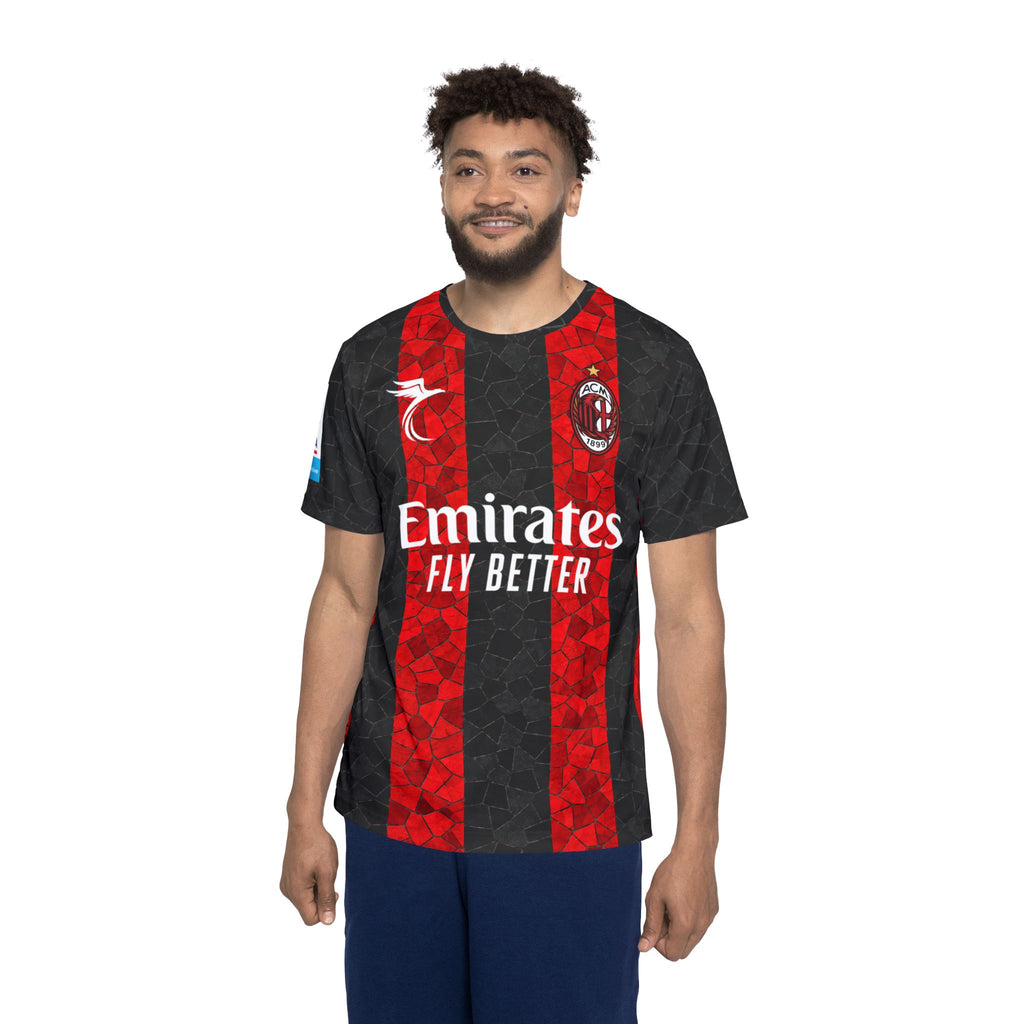 Soccer Jersey — Red & Black Striped Custom Name/Number