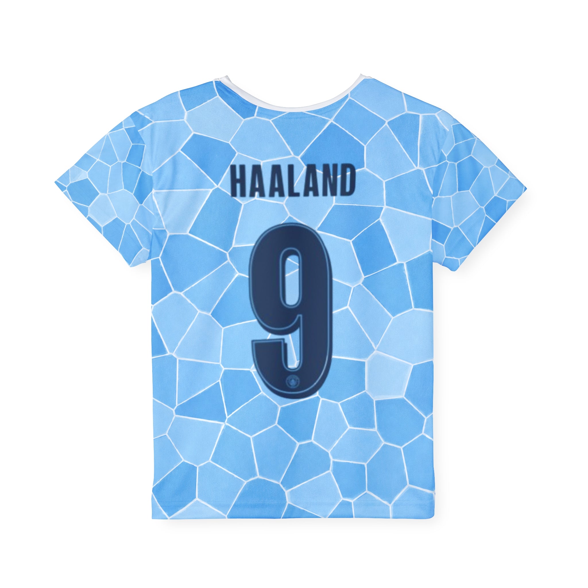Kids Soccer Jersey — Light Blue All-Over Print with Number 9