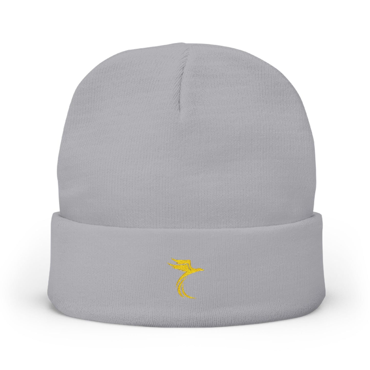 Embroidered Gold Seahorse Knit Beanie