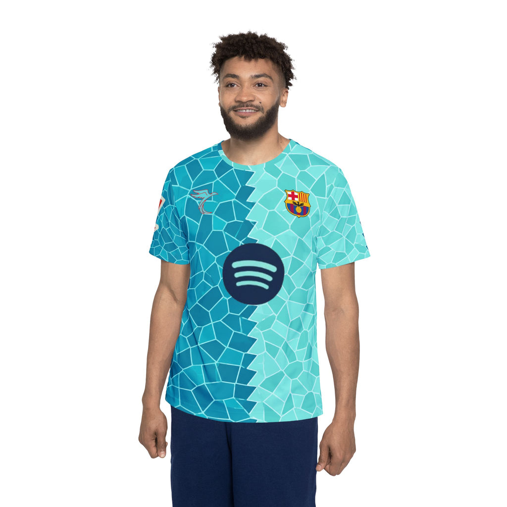 Barcelona-Inspired Mosaic Soccer Jersey — Personalized "Fermín 7"