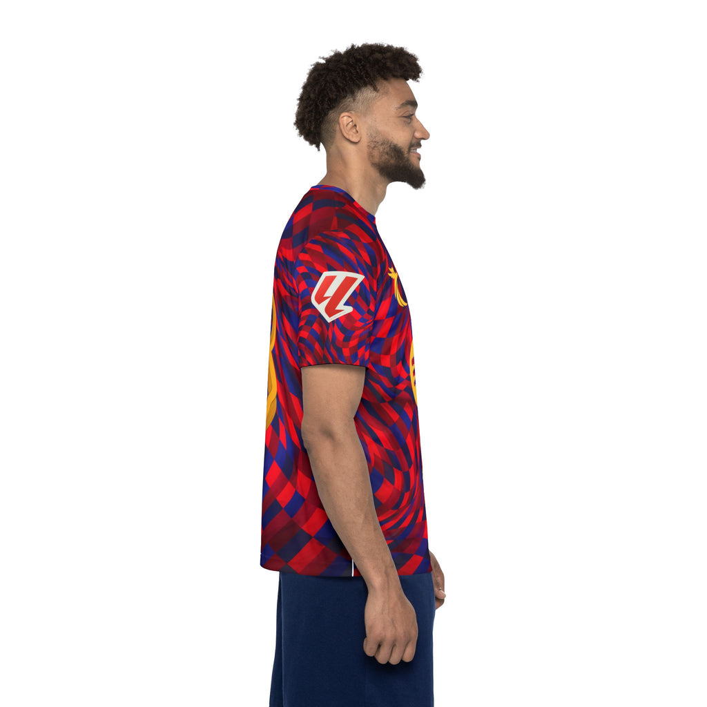 Soccer Jersey — Red/Blue Psychedelic Pedri #8 Football Shirt