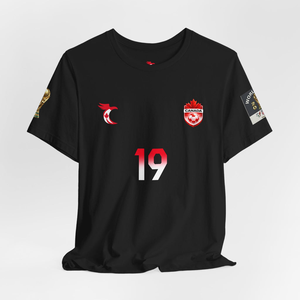 Canada World Cup Davis T‑Shirt — Small Maple Leaf Canada Pride Tee