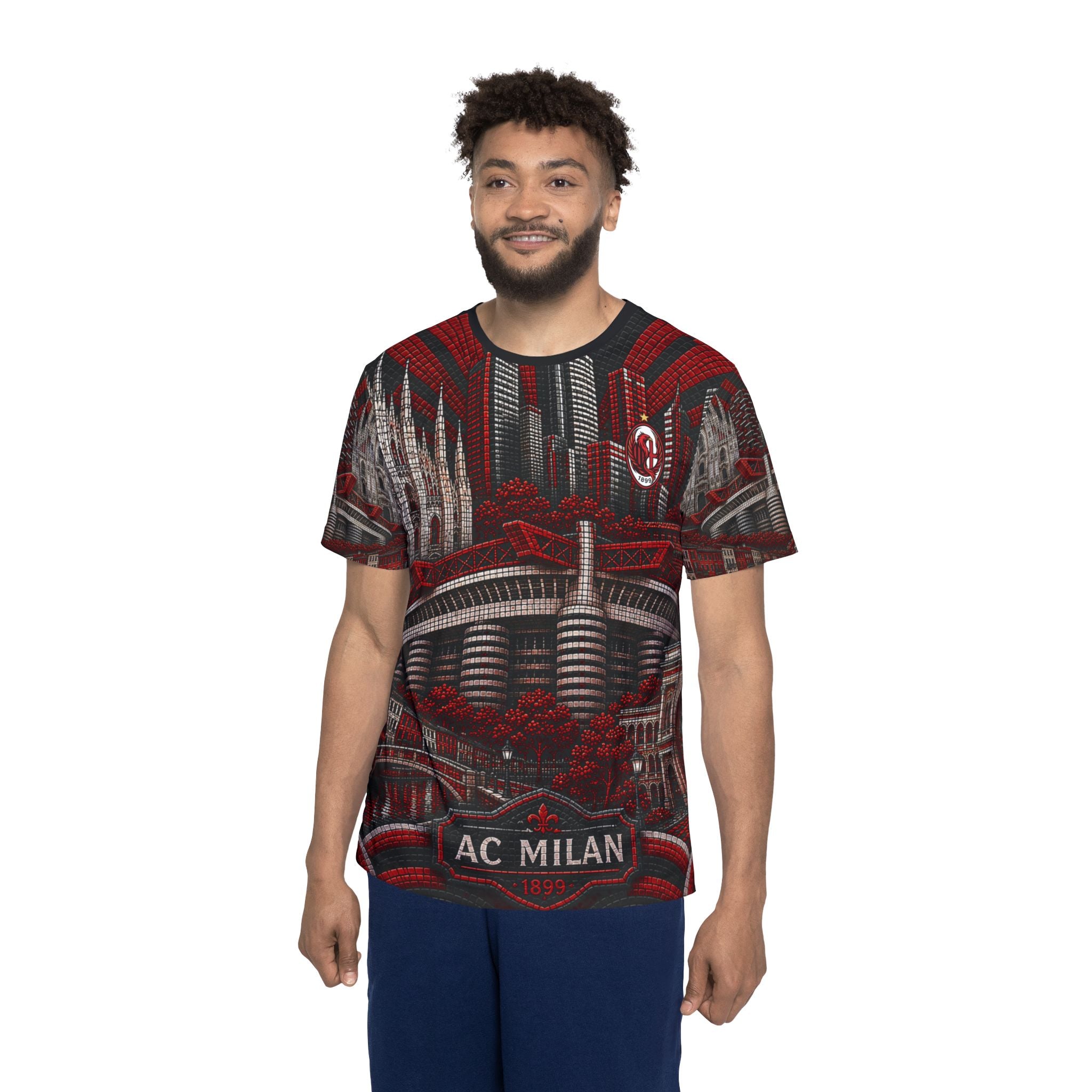 AC Milan Graphic Sports Jersey — All-Over Print Fan Tee