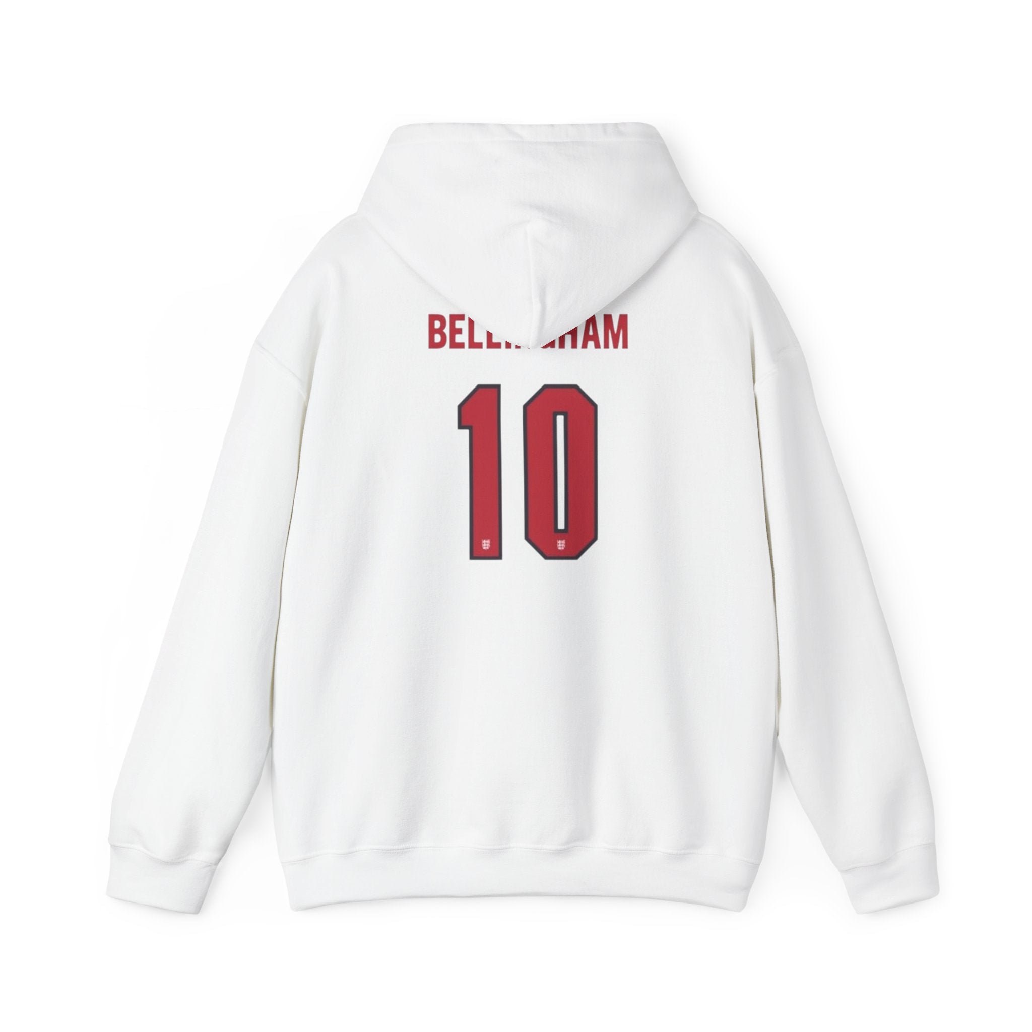 England Football Hoodie — Bellingham #10 Back Print