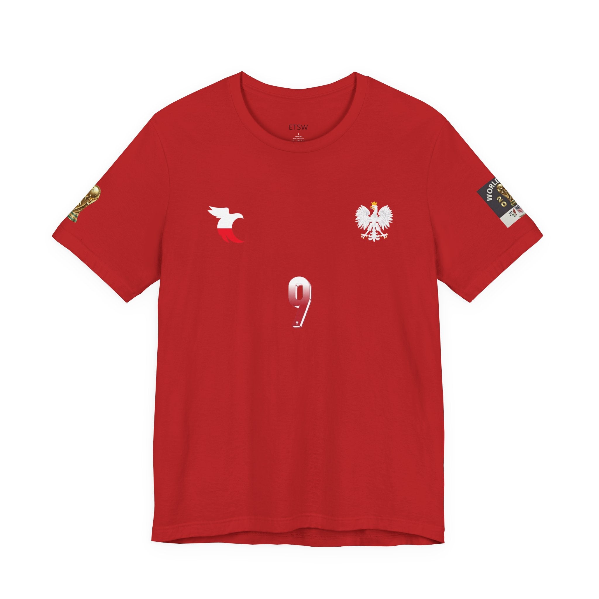 Lewandowski 9 Soccer Jersey Tee | Poland Football Shirt