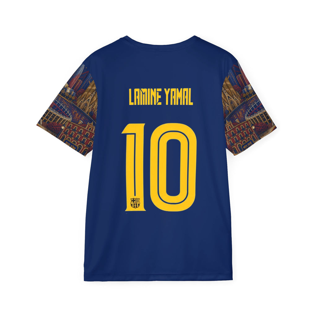 Barcelona Cityscape Soccer Jersey — Lamine Yamal #10 All-Over Print