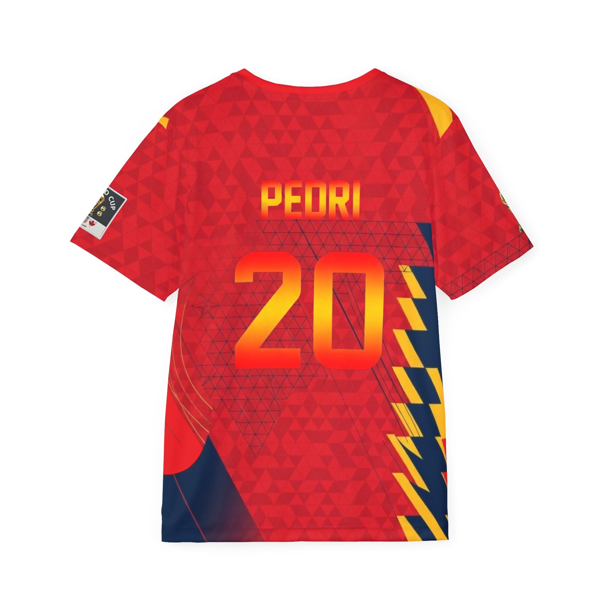 Men's Red Soccer Jersey — 'Pedri 20' All-Over Print Football Shirt