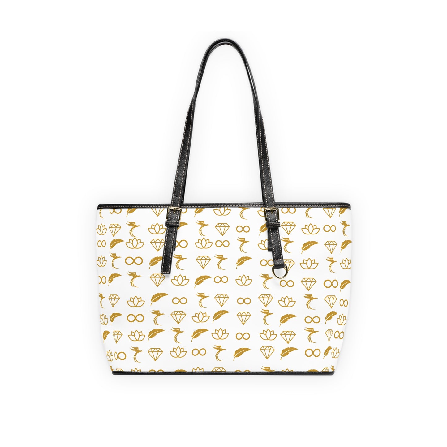 Gold Symbol Pattern PU Leather Shoulder Bag — Bridal & Everyday Tote
