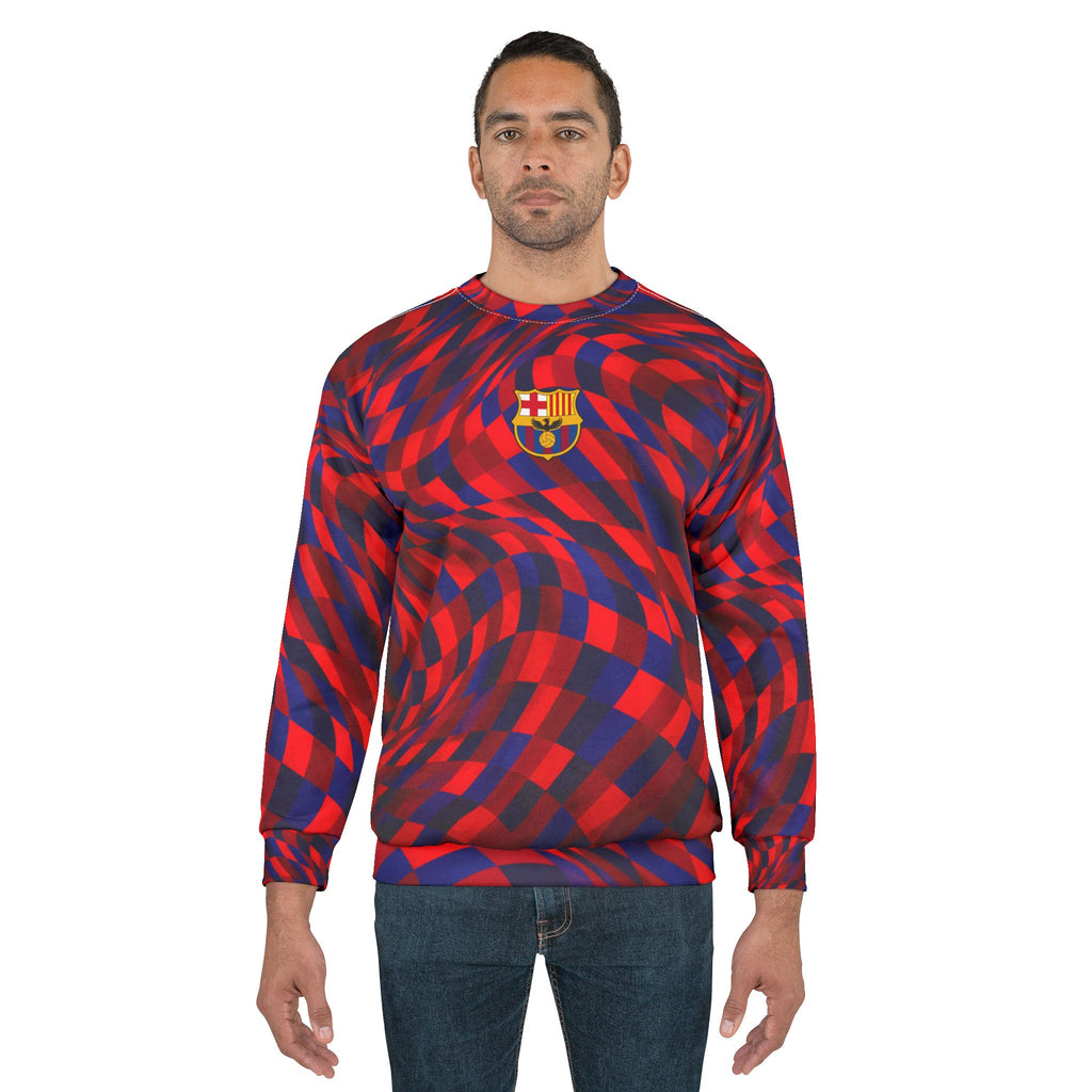 Abstract Red & Blue Soccer Jersey Sweatshirt — Custom Number '11' Back