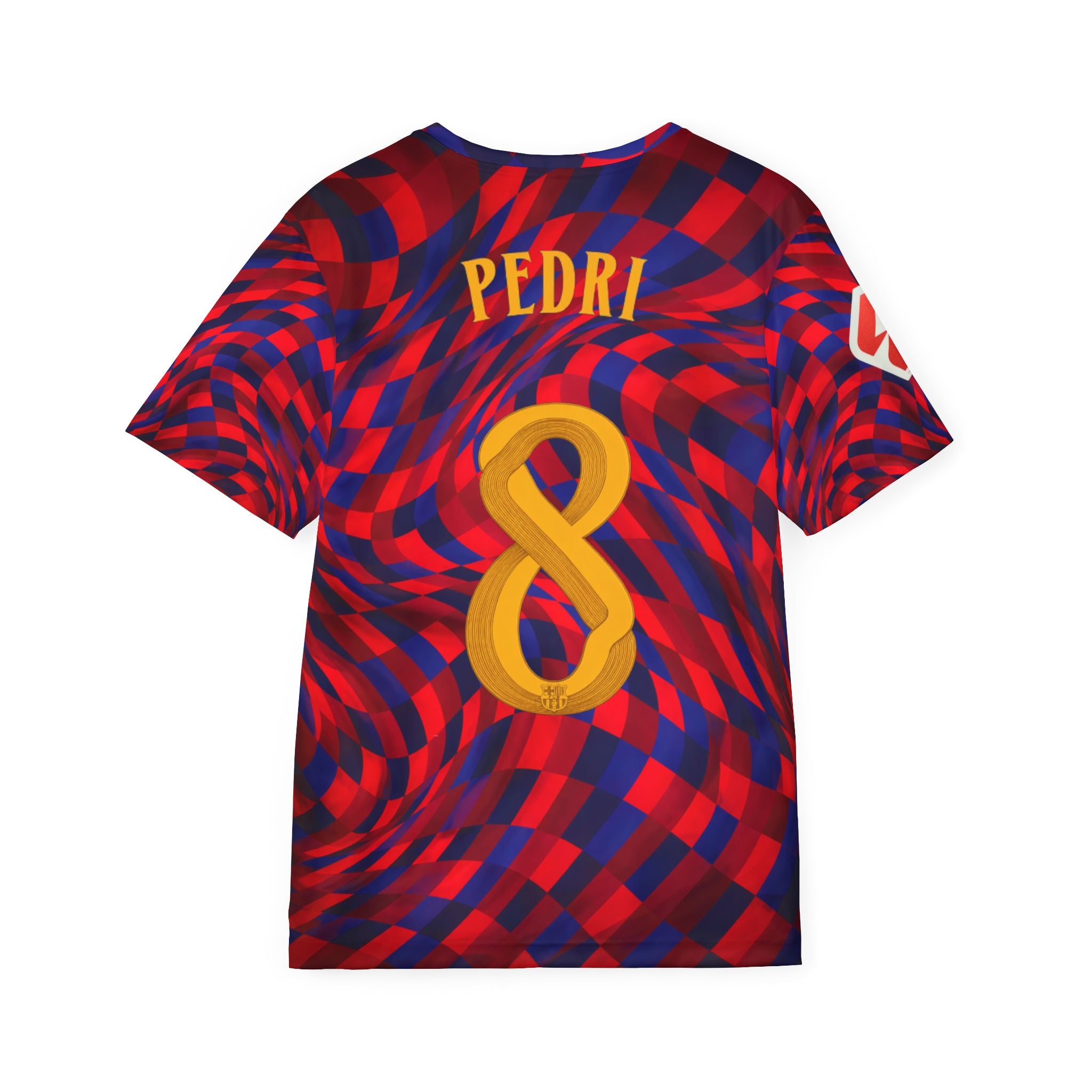 Soccer Jersey — Red/Blue Psychedelic Pedri #8 Football Shirt