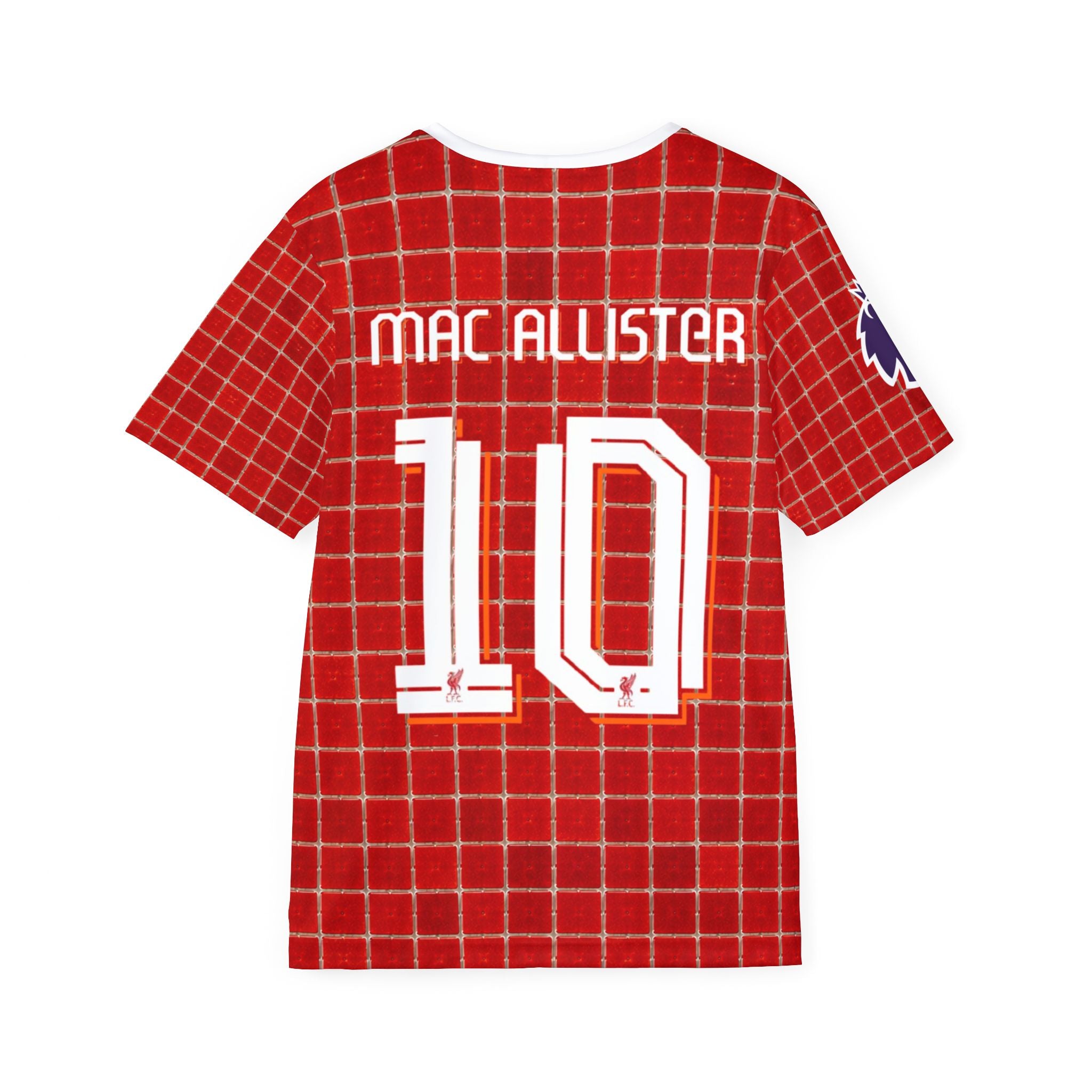 Liverpool Retro Grid Soccer Jersey — 'Mac Allister 10' Custom Fan Tee