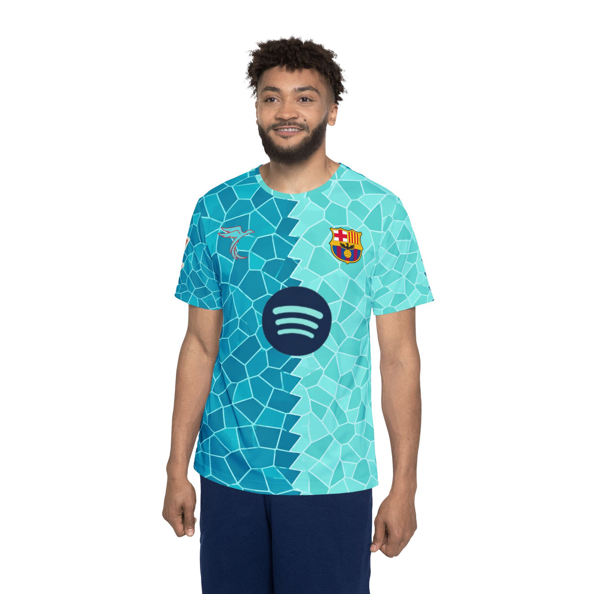Men's Mosaic FC Jersey — Lamine Yamal #10 Teal All-Over Print