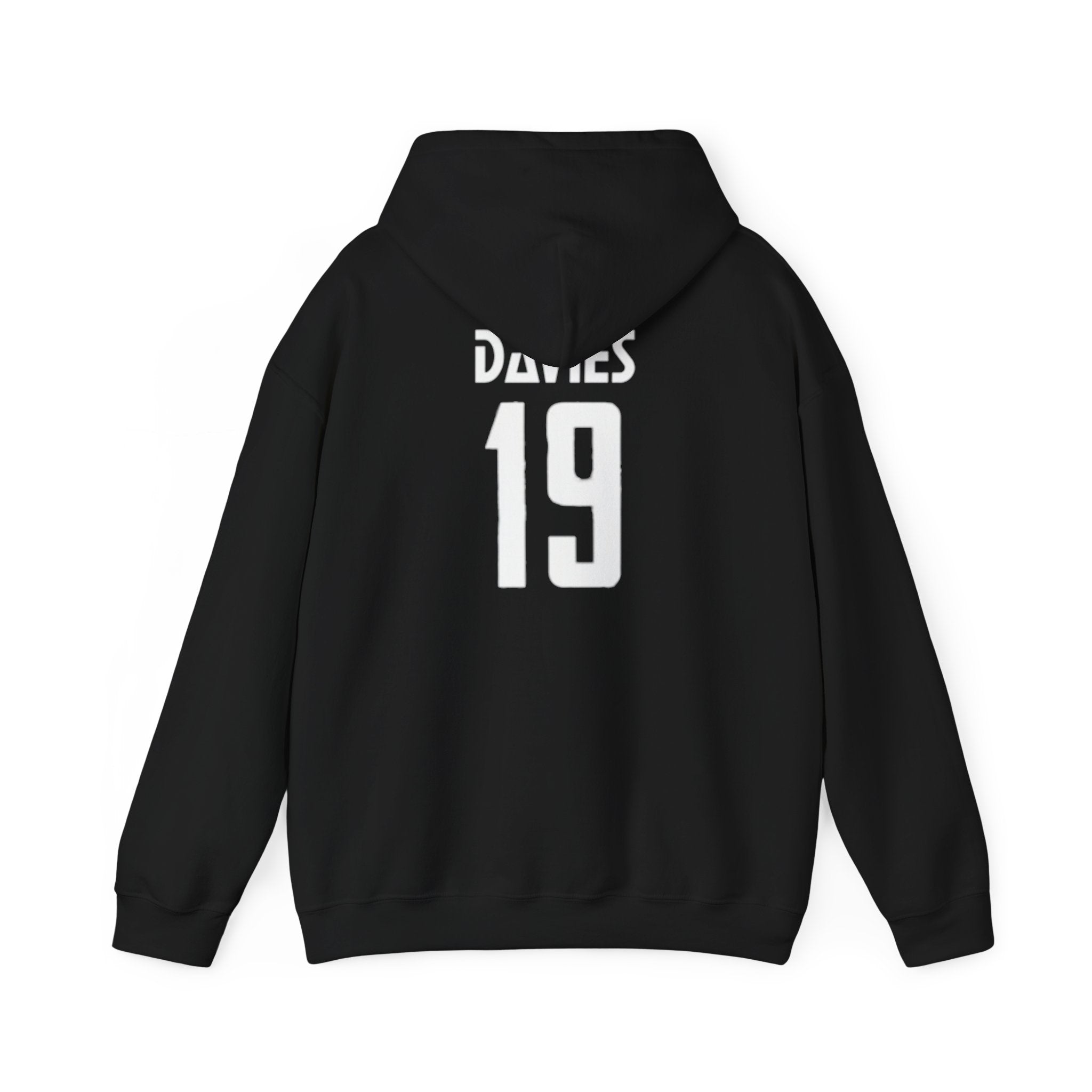 Hoodie — Custom 'Davies 19' Black Team Jersey Back Pullover
