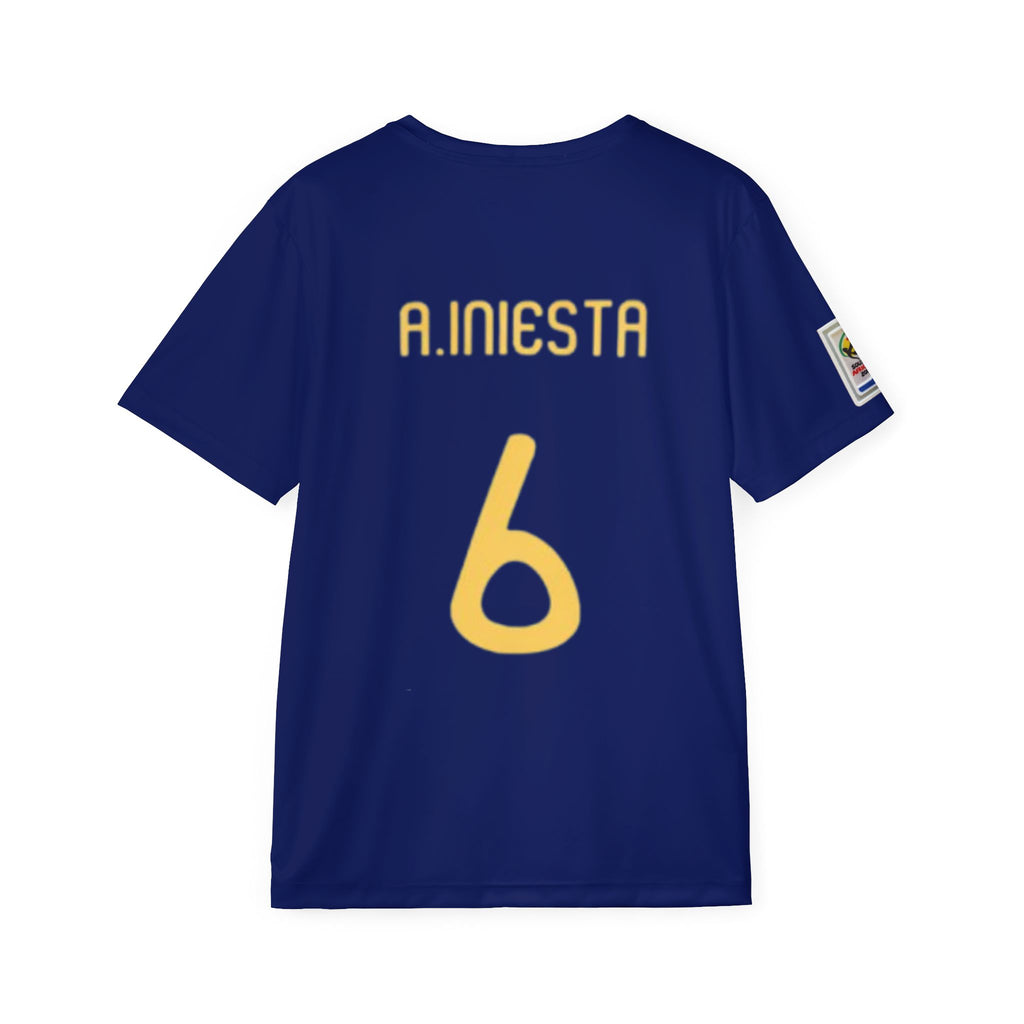 Iniesta #6 Spain 2010 World Cup Soccer Jersey — Men's Navy Fan Jersey