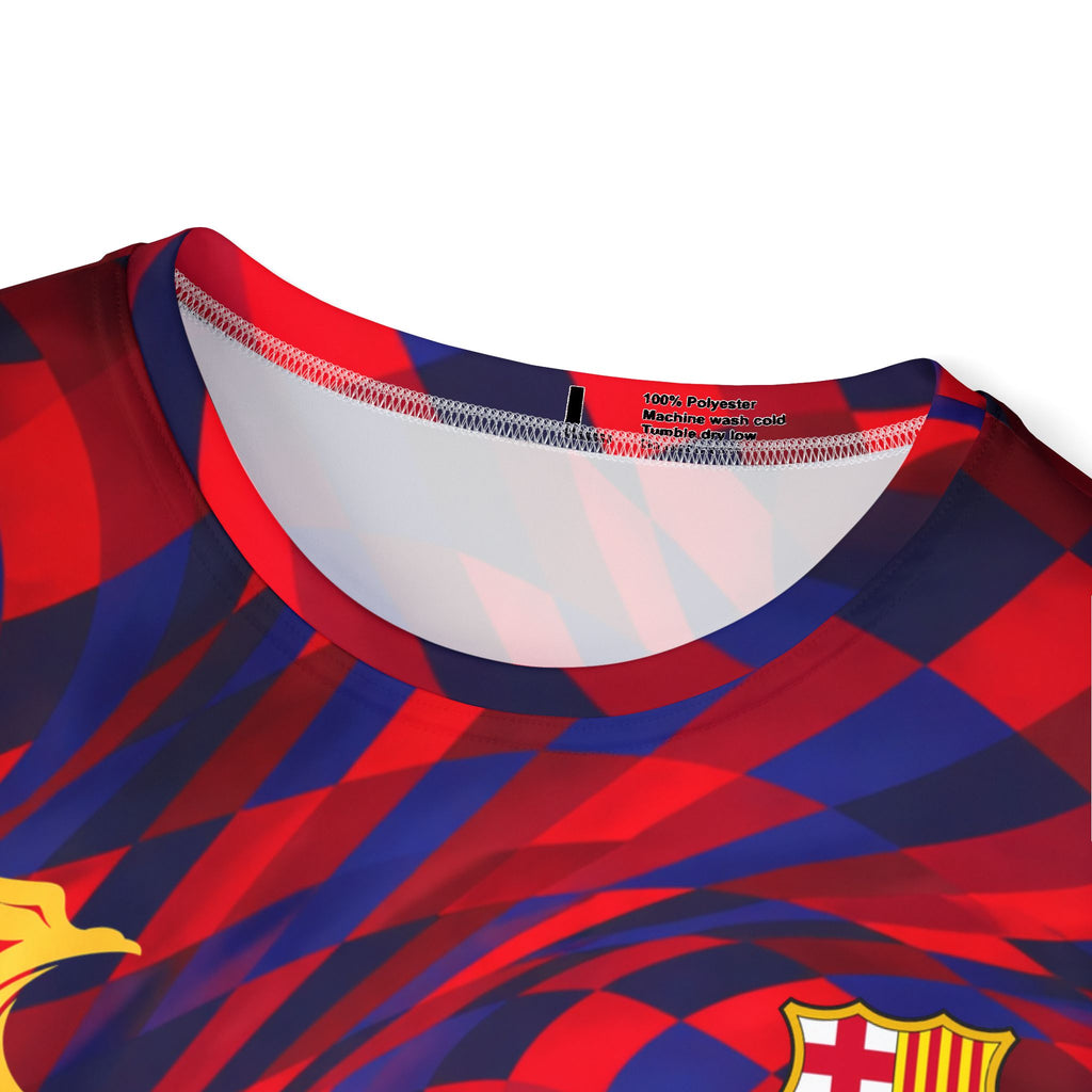 Barcelona-Inspired Rodri #16 Men's Sports Jersey — Red & Blue Swirl with 'Rodrigo 16'