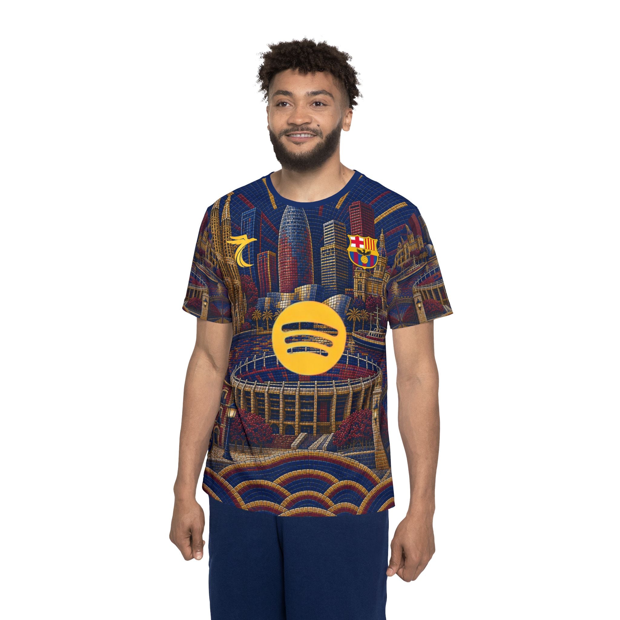 Barcelona Cityscape Soccer Jersey — Lamine Yamal #10 All-Over Print