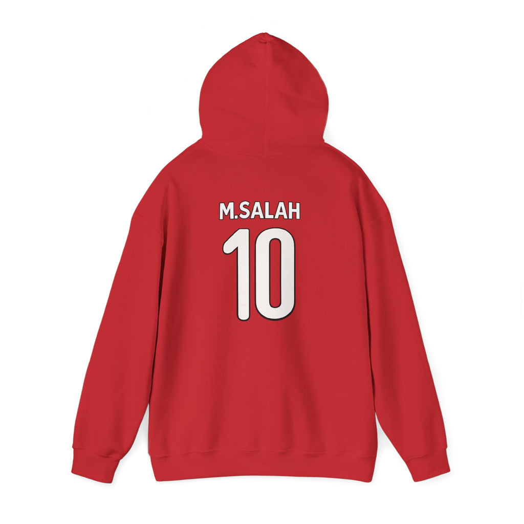 Soccer Jersey Hoodie — Custom 'M.SALAH 10' Red Football Fan Pullover
