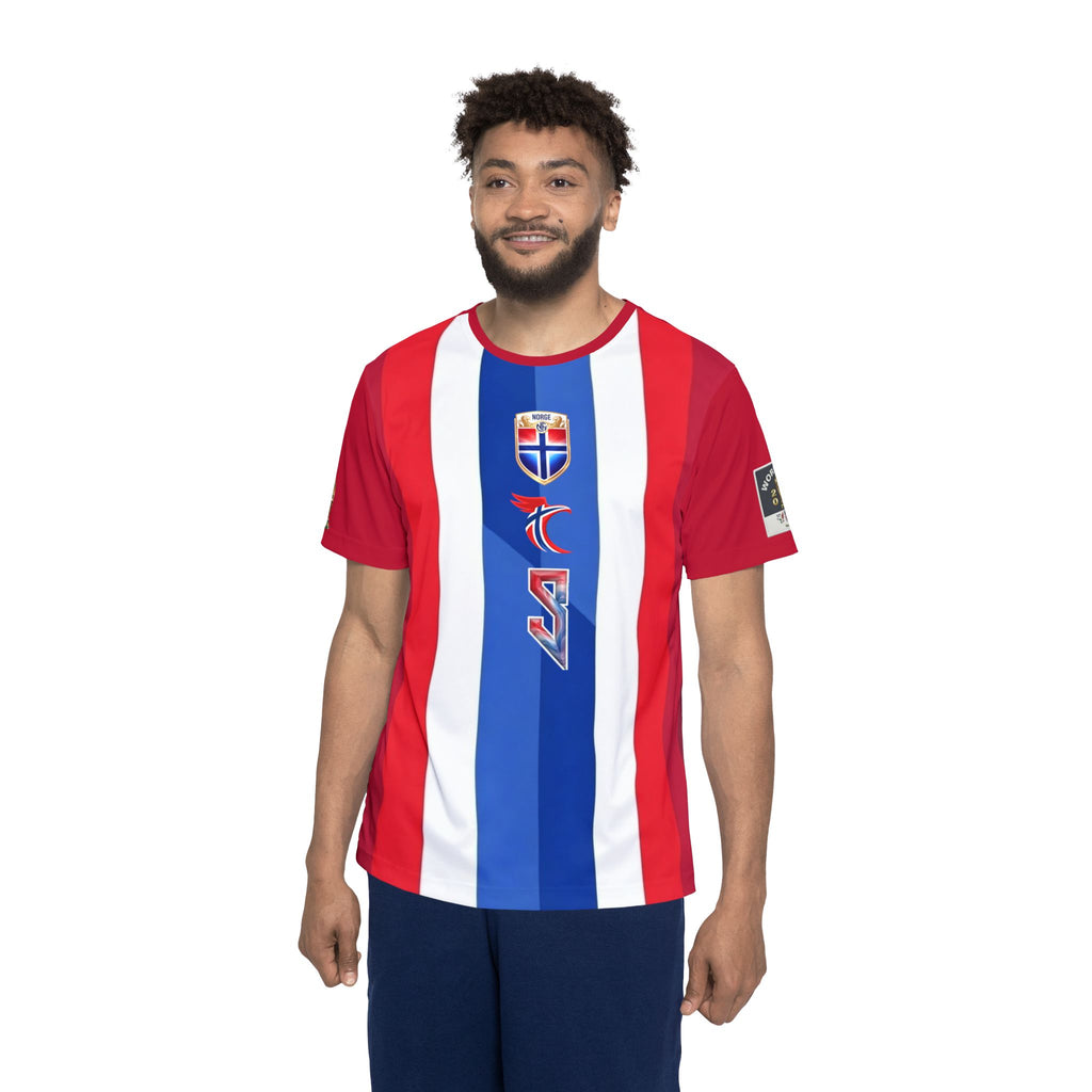 Norway Haaland #9 Jersey — Red, White & Blue All-Over Print