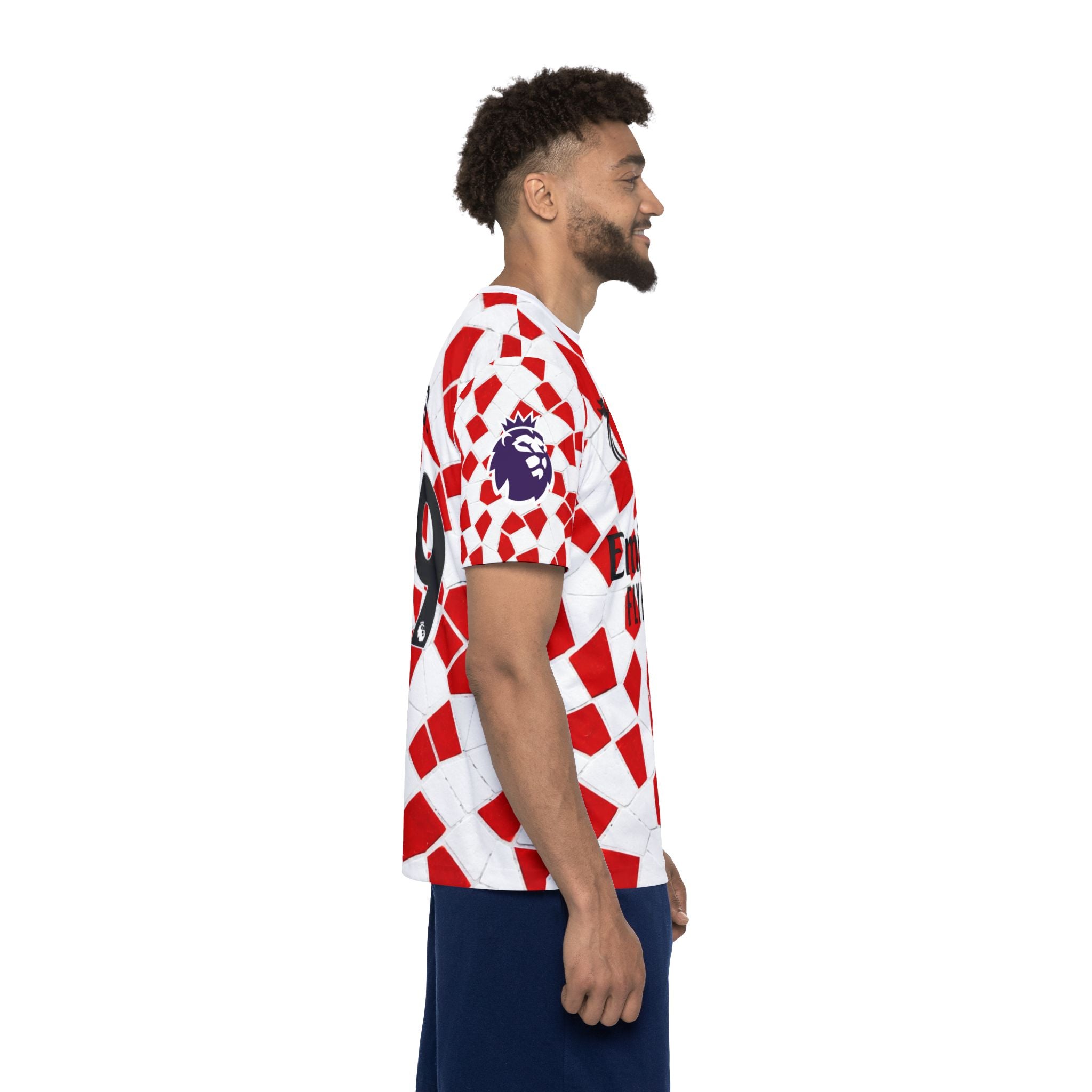 Soccer Arsenal Bruno.G #39 Jersey — Red Mosaic Custom Number (Bruno 39)