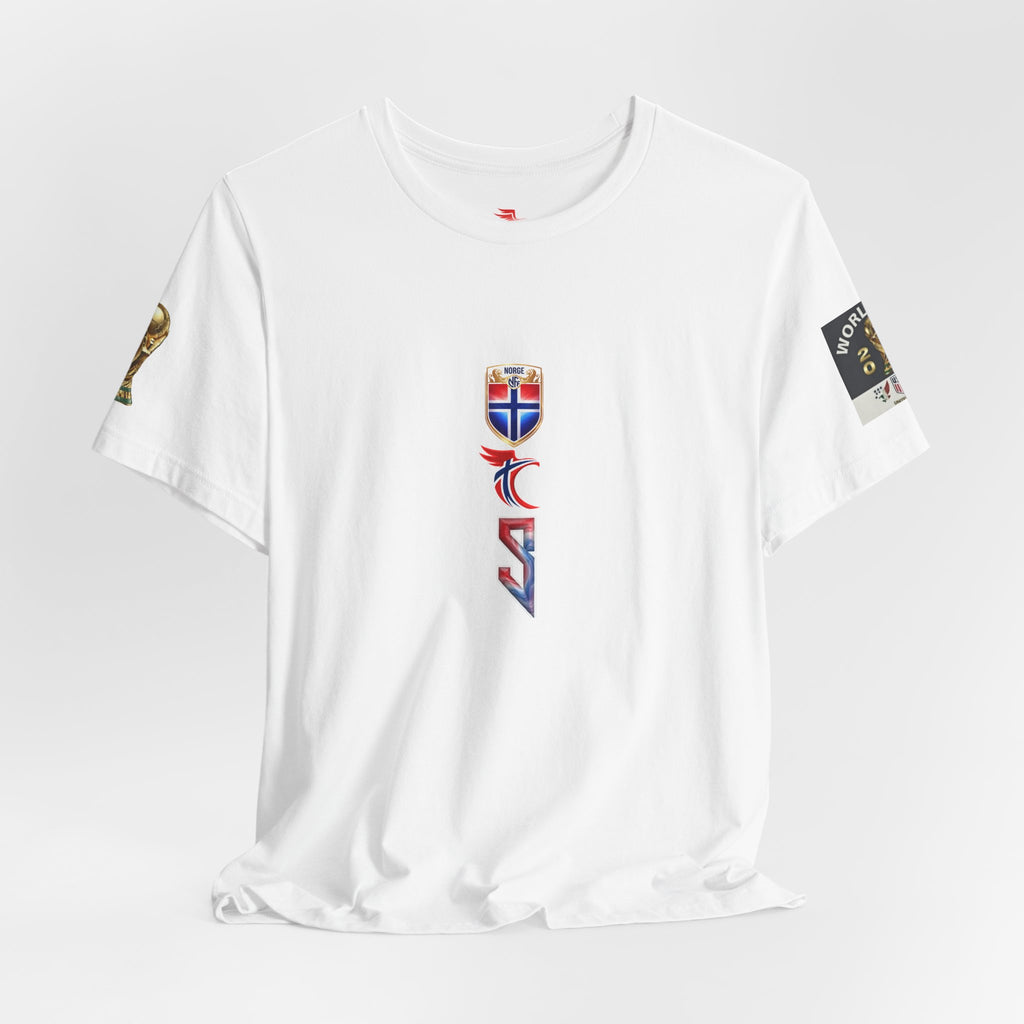 Haaland #9 World Cup Norway Jersey T‑Shirt — Norwegian Flag Emblem Tee for Travel & Heritage