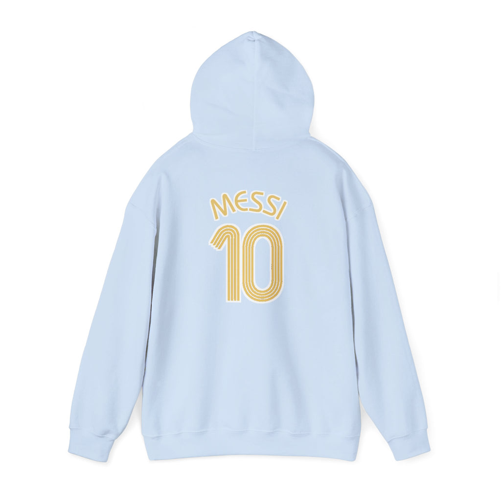 Messi #10 Argentina Light Blue Hoodie — Soccer Jersey Style Pullover