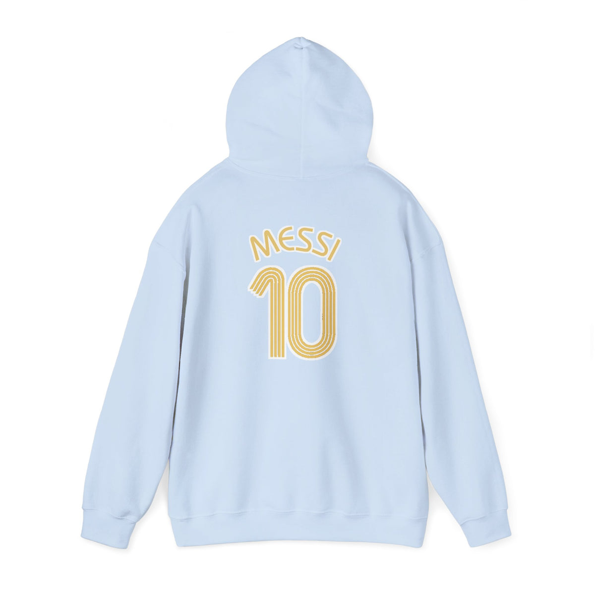 Messi #10 Argentina Light Blue Hoodie — Soccer Jersey Style Pullover