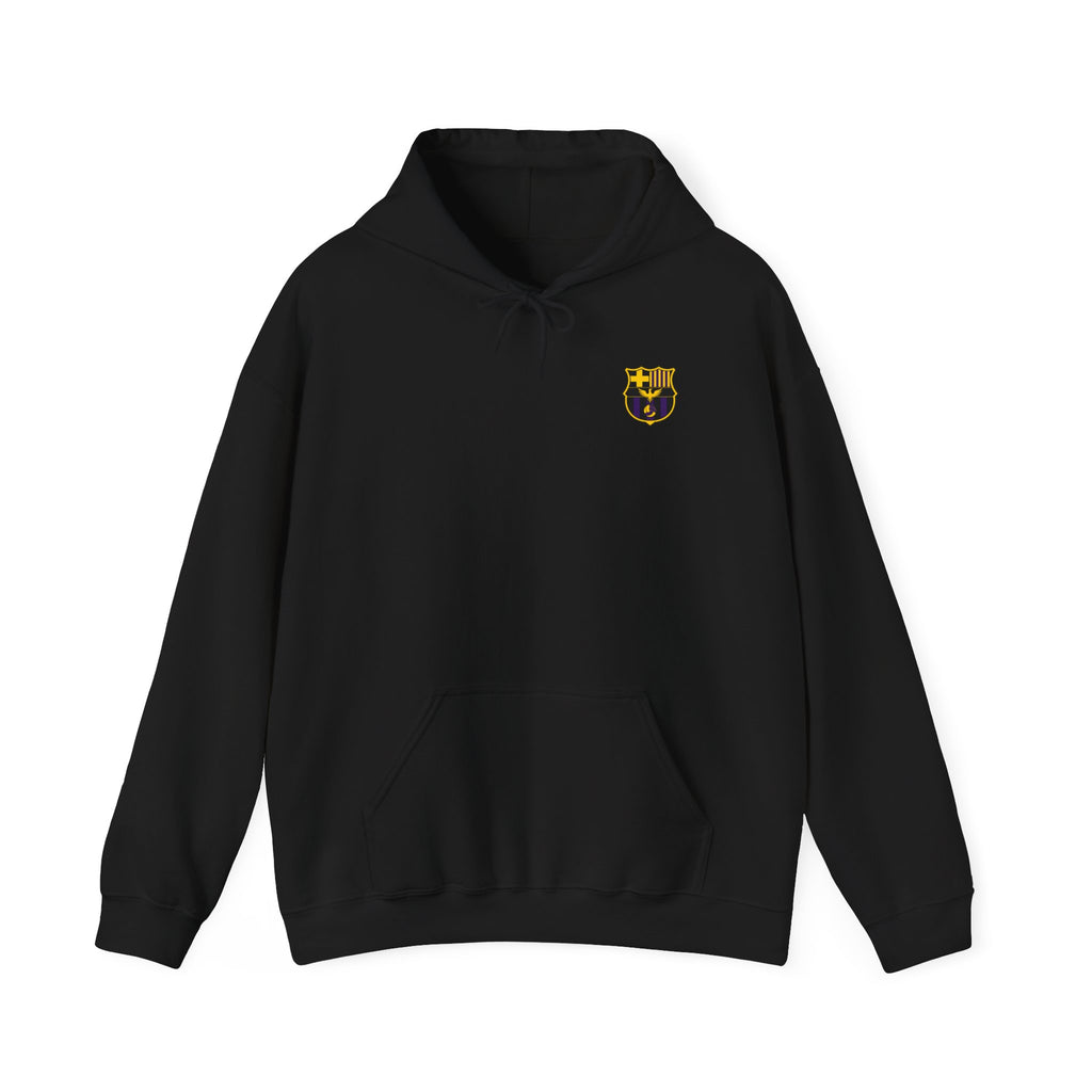 Barcelona Jersey  Hoodie – Custom "10" Back Name (Lamine Jamal) – Black & Gold Fan Pullover