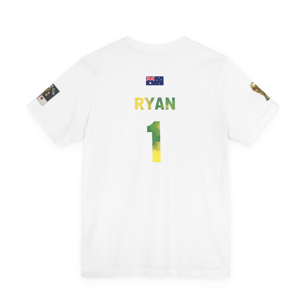 Aussie Matt Ryan Goalkeeper jersey  Tee – Personalized 'Ryan' Number 1 Australia Crest
