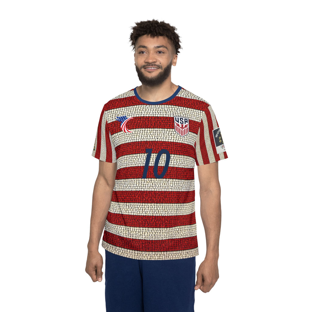 USA Flag Striped Soccer Jersey — Pulisic #10 Men's Sports Jersey