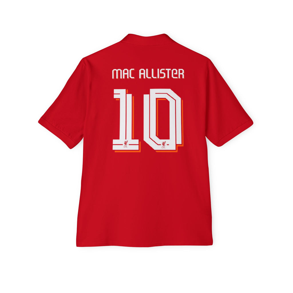 Liverpool-Inspired Men's Polo — 'Mac Allister 10' Embroidered Football Polo