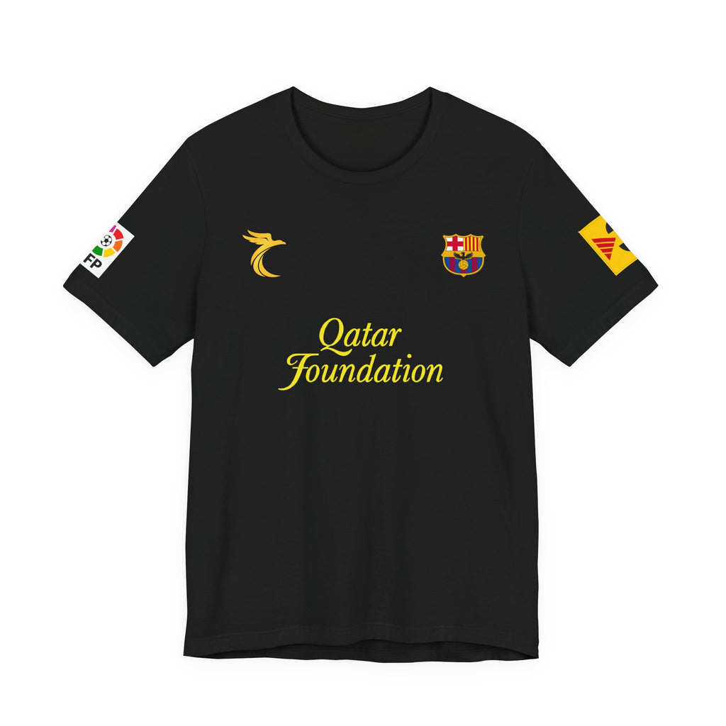 Messi No.10 Black FC Barcelona Jersey Tee — Qatar Foundation Football Shirt