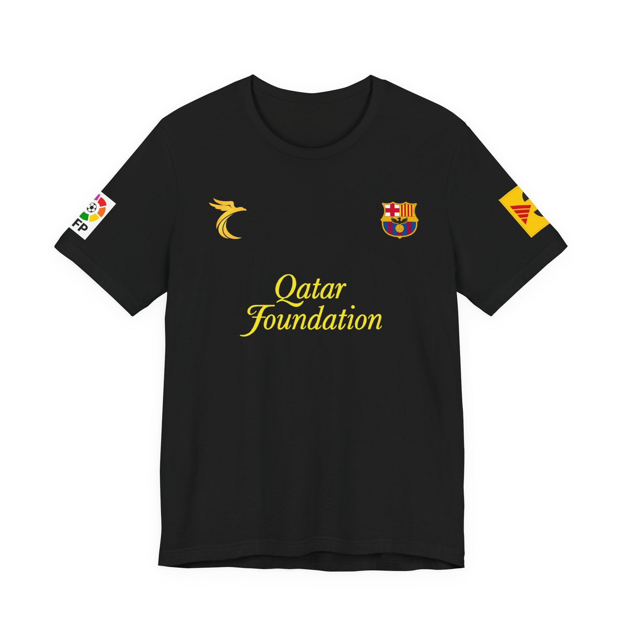 Messi No.10 Black FC Barcelona Jersey Tee — Qatar Foundation Football Shirt
