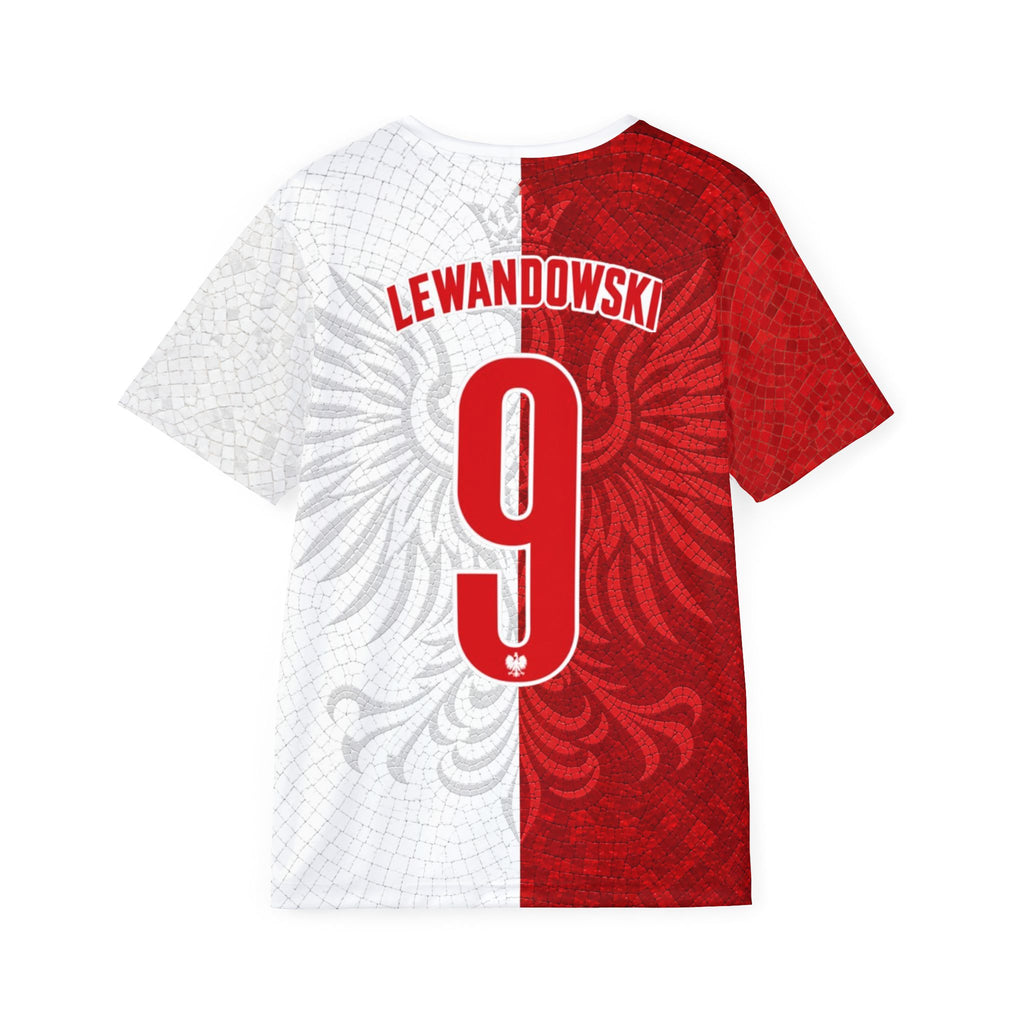 Poland Red & White Soccer Jersey — Lewandowski #9 Fan Tee