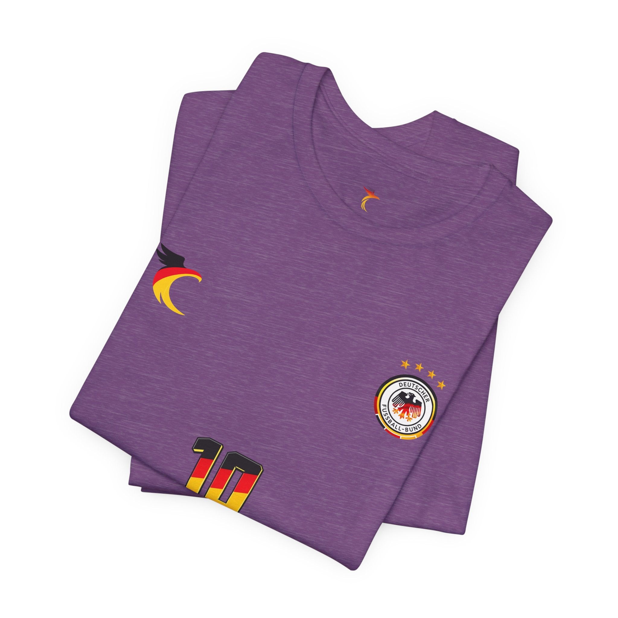 Germany Crest Flag T-Shirt — Small Front Emblem & Back German Flag Tee
