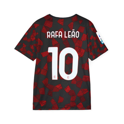 AC Milan Rafa Leão #10 Red Black Mosaic Men's Jersey