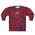 Abstract Red & Blue Soccer Jersey Sweatshirt — Custom Number '11' Back