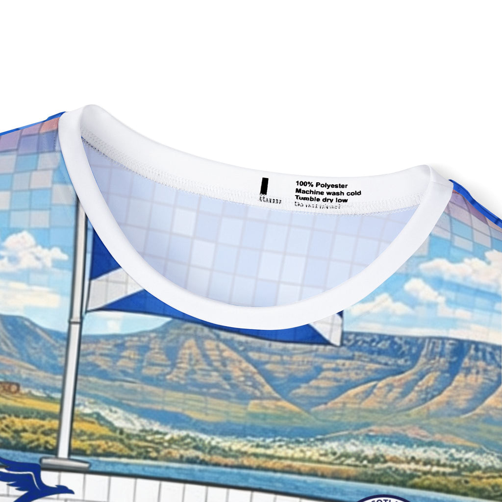 Men's Mosaic Scottish Castle Sports Jersey — Highland Food & Landscape AOP Shirt