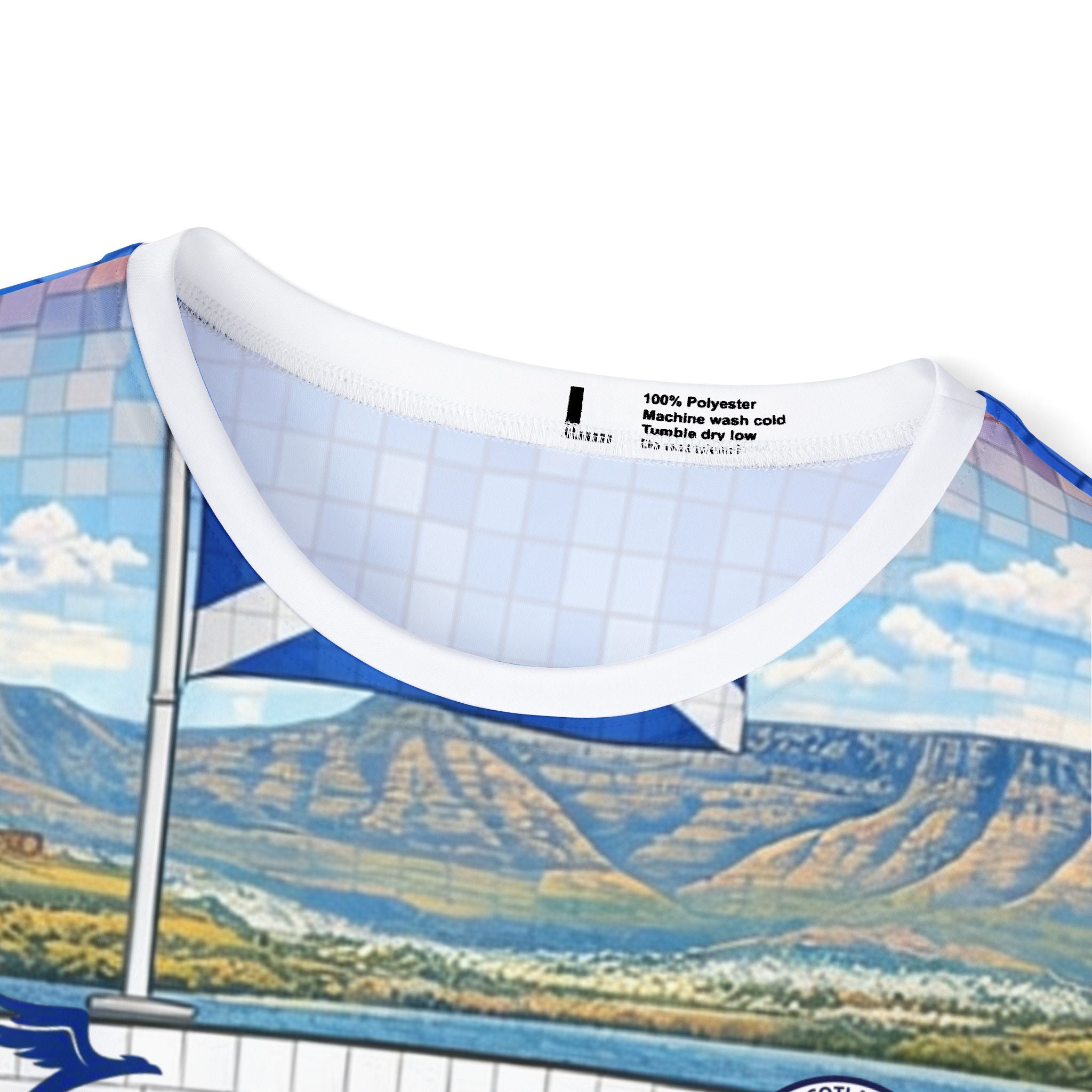 Men's Mosaic Scottish Castle Sports Jersey — Highland Food & Landscape AOP Shirt