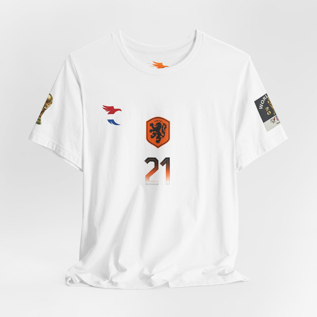 Frankie De Jong#21 Netherlands Soccer Jersey Tee — World Cup Fan Shirt