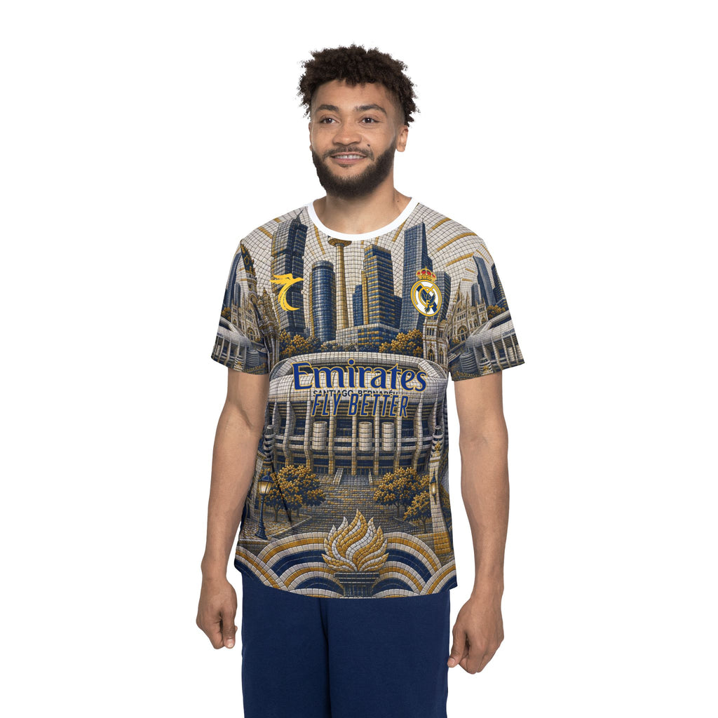 Real Madrid Bellingham #5 All-Over Print Men's Sports Jersey — Emirates Fly Better Stadium Design