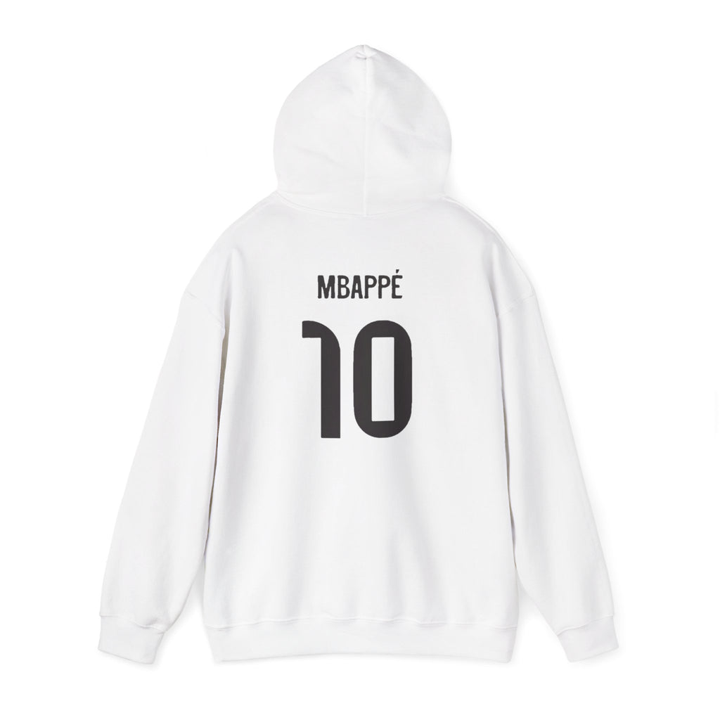 Mbappe Real Madrid Soccer Jersey Hoodie – Number 10 Back Print, Crest Chest Logo