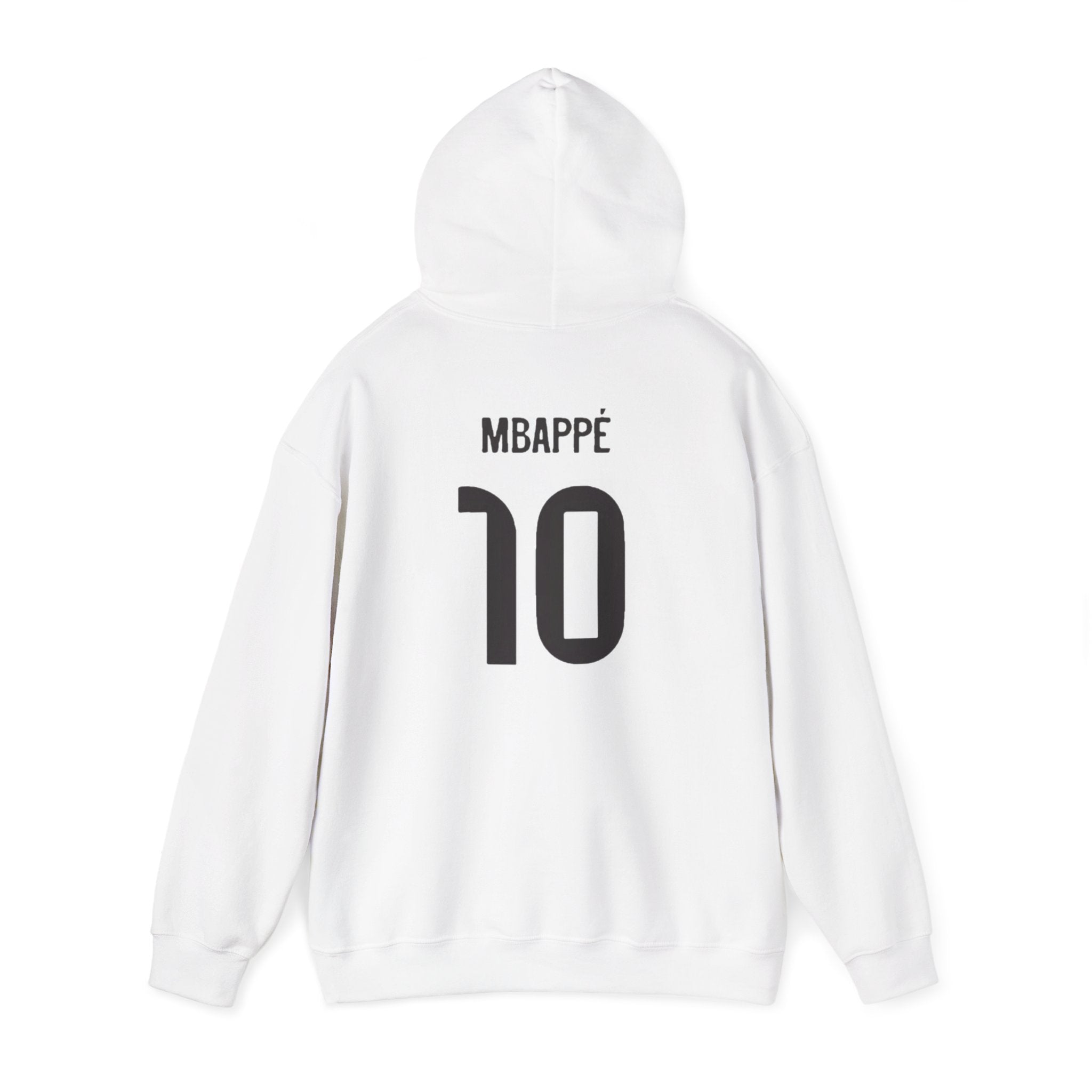 Mbappe Real Madrid Soccer Jersey Hoodie – Number 10 Back Print, Crest Chest Logo