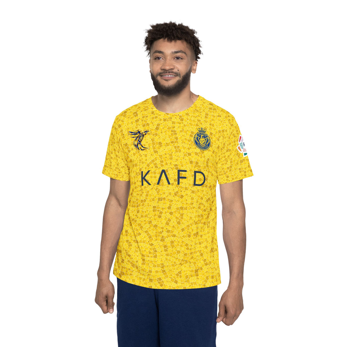 Men's Yellow Ronaldo #7 Soccer Jersey — KAFD All-Over Print