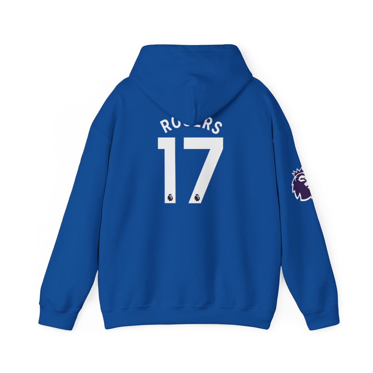 Soccer Jersey Hoodie - Blue 'Rogers 17' Premier League Pullover
